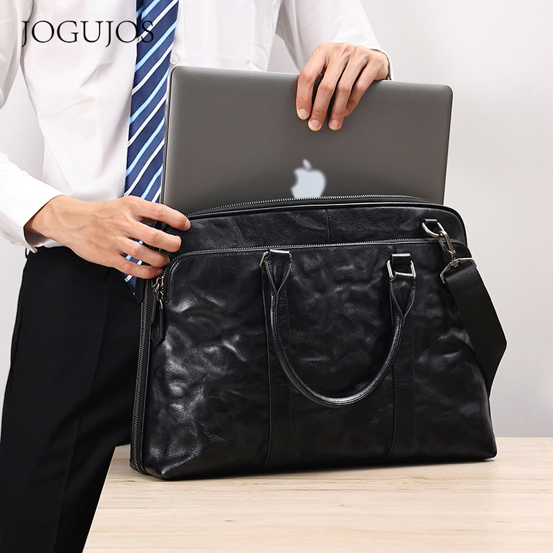 Leather Briefcase - 2025 New Genuine Leather Men's Handbags