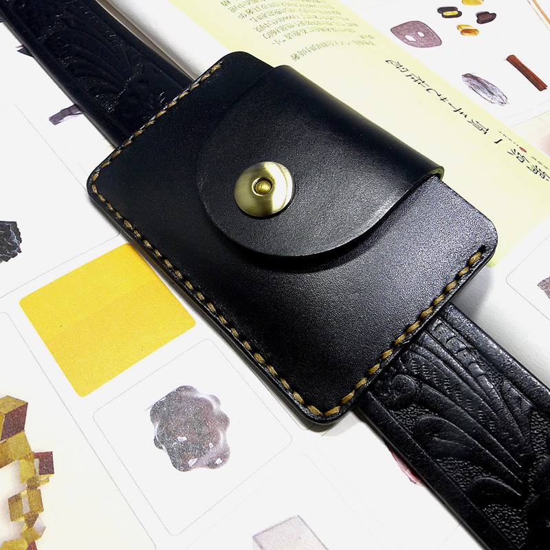 Leather Wallet Men - Blongk Ultra thin Waist Bag Genuine
