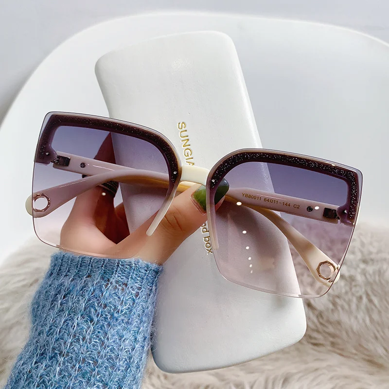 Designer Sunglasses - Oversized Sunglasses Man Woman Fashion Rimless