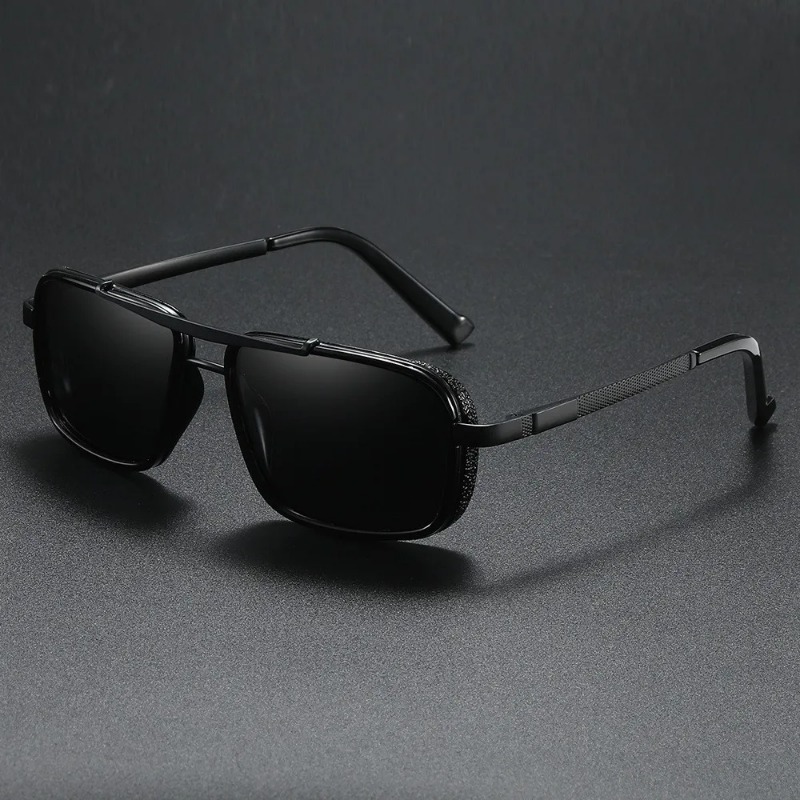 Sunglasses Uv400 - Luxury Rectangle Men's Sunglasses Retro Metal