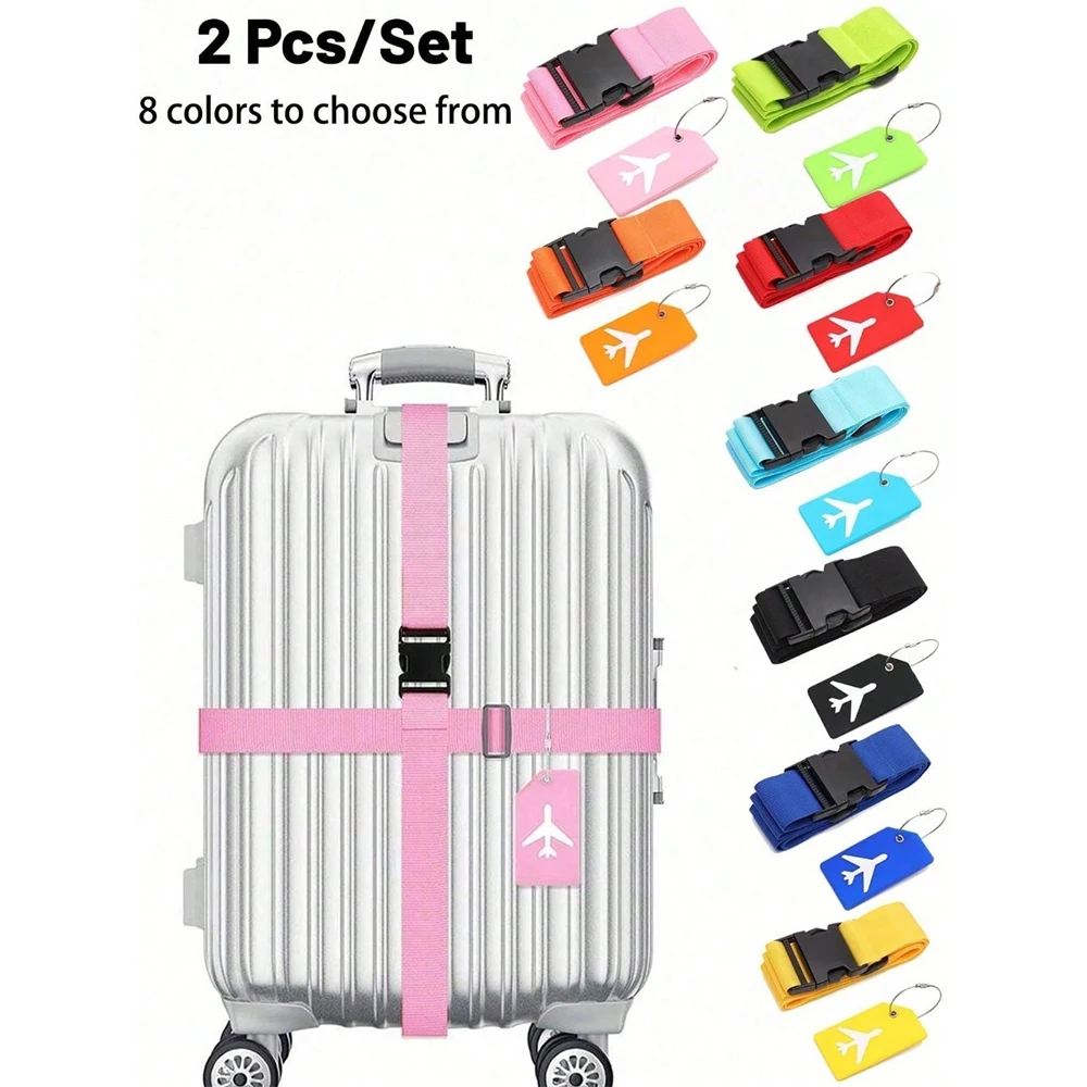 Travel Luggage Set - Luggage Strap Set with Luggage Tag