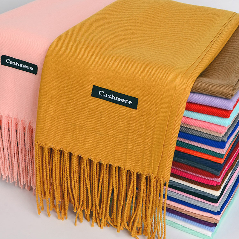 Cashmere Scarf - Multi-purpose Imitation Cashmere Scarf Brushed Solid