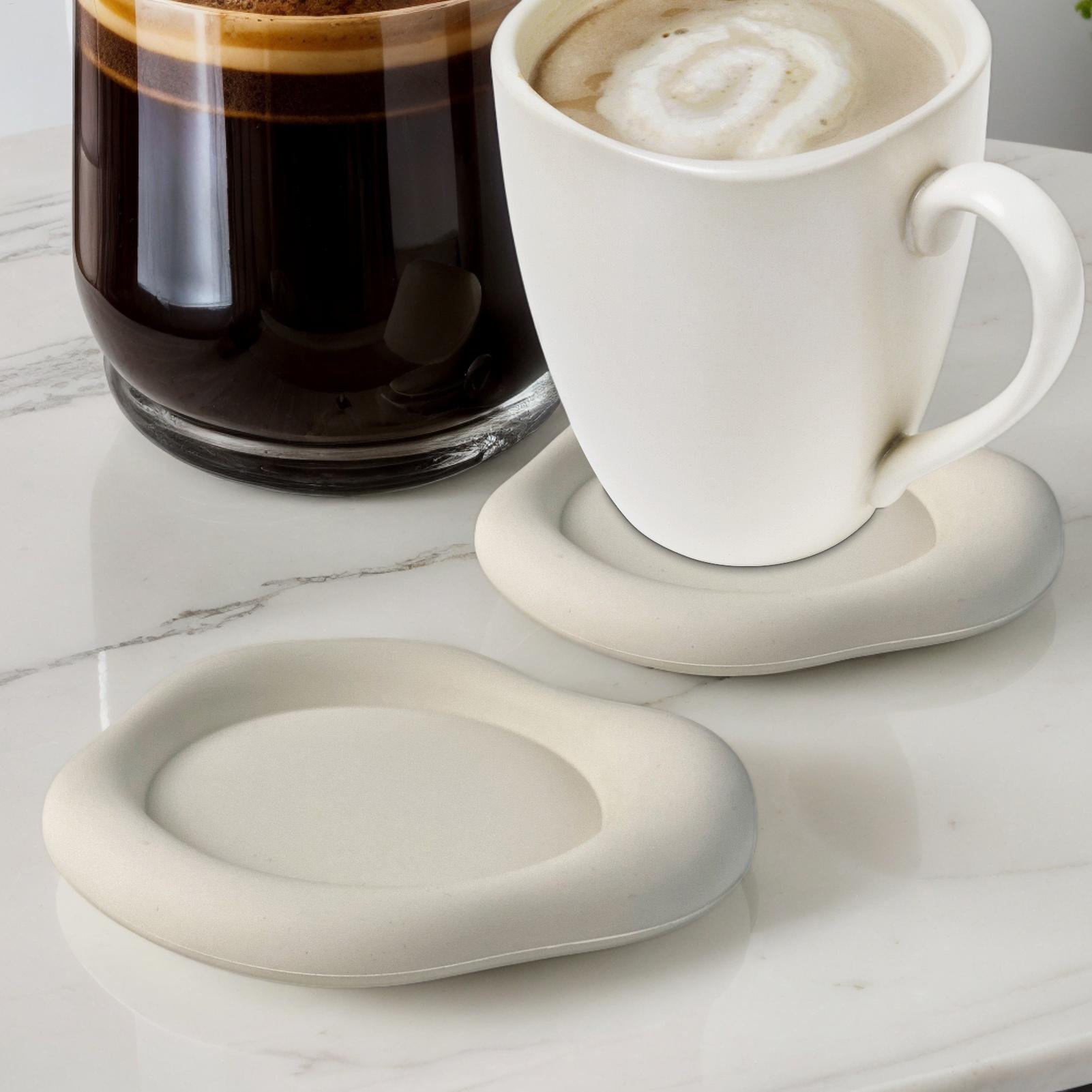 Marble Coaster Set - Silicone Non-Slip Cloud Shape Drink Coasters