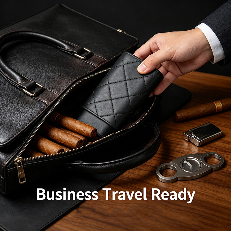 Premium Cigar Case - Large Size Cigar Case Premium PU