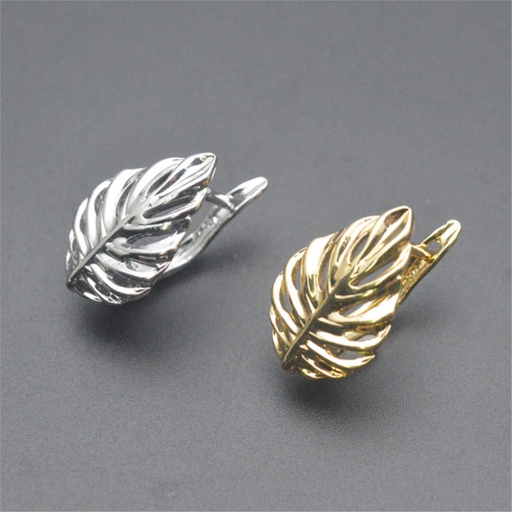 Gold Plated Jewelry - 1/2Pcs 18K Gold Plated Brass Leaf