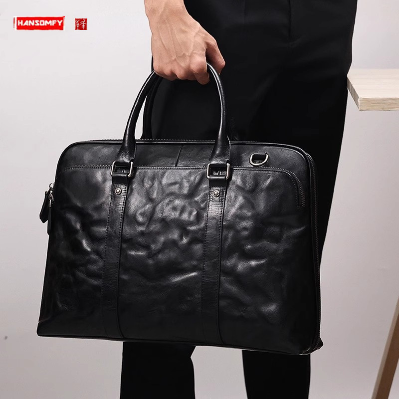 2025 New Genuine Leather Men's - Leather Briefcase recension och pris