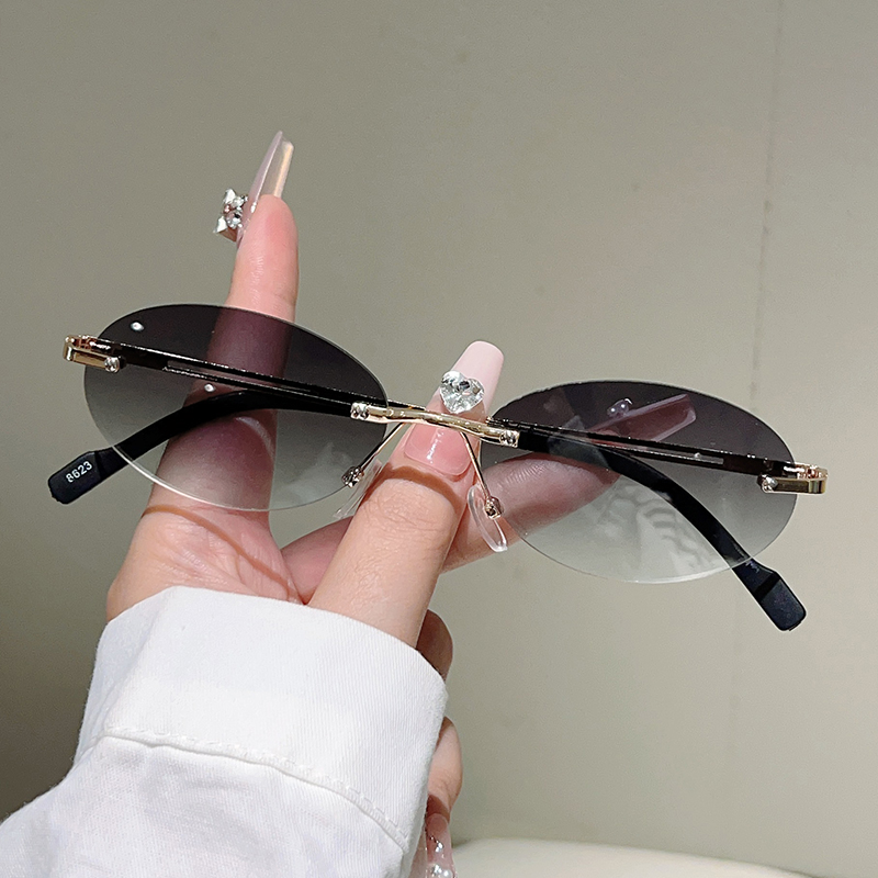 Rimless Oval Sunglasses Women  - Sunglasses Uv400 recension och pris