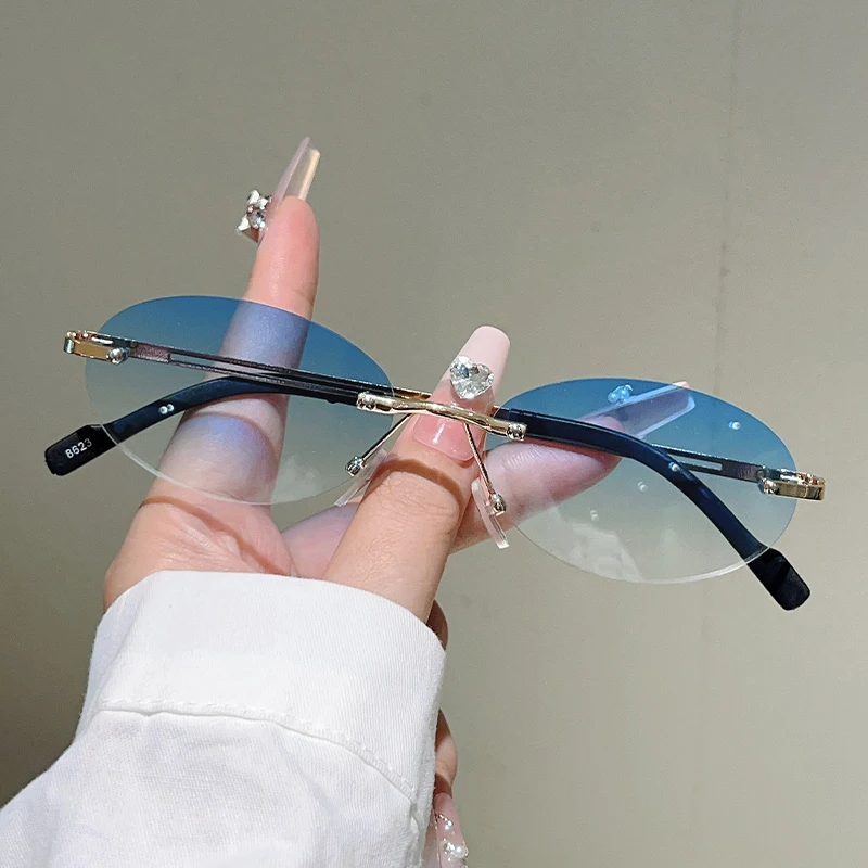 Rimless Oval Sunglasses Women  - Sunglasses Uv400 recension och pris