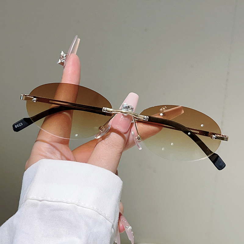 Rimless Oval Sunglasses Women  - Sunglasses Uv400 recension och pris