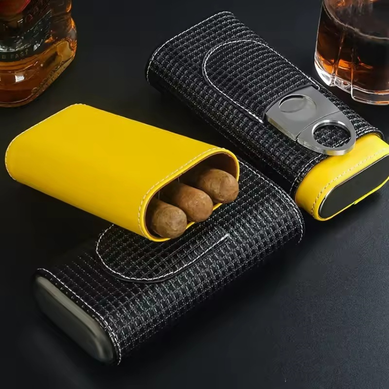 Portable Leather Cigar Humidor - Premium Cigar Case recension och pris