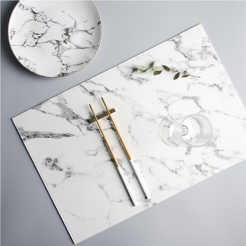 Luxury PU Heat Insulation Tabl - Marble Coaster Set recension och pris