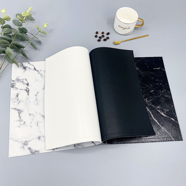 Luxury PU Heat Insulation Tabl - Marble Coaster Set recension och pris