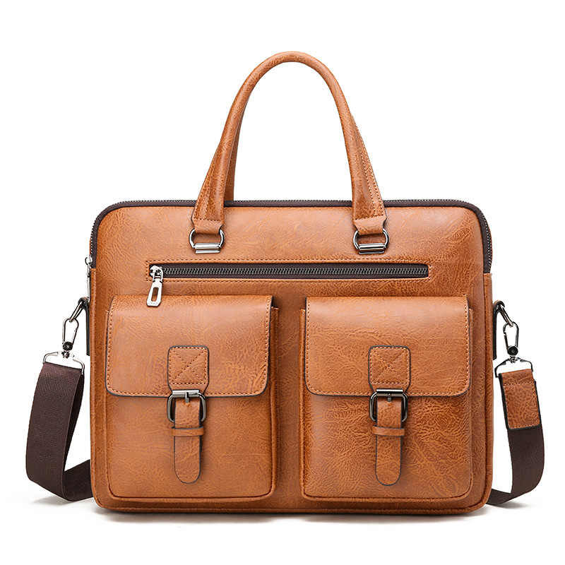 Luxury Brand Man Business Brie - Leather Briefcase recension och pris