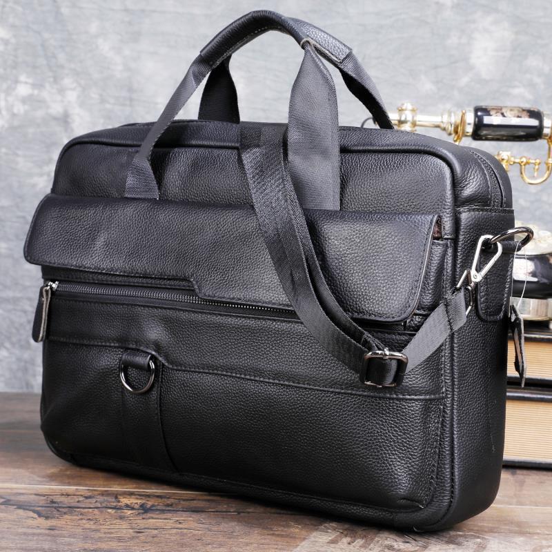 Large Men's Genuine Leather Ha - Leather Briefcase recension och pris