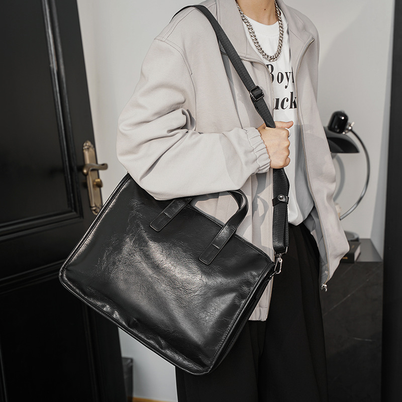 Casual Business Men's Handbag  - Leather Briefcase recension och pris