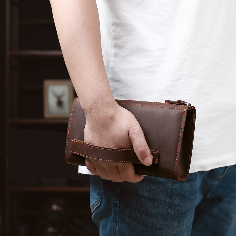 Men's Clutches Long Handbag Bu - Leather Wallet Men recension och pris