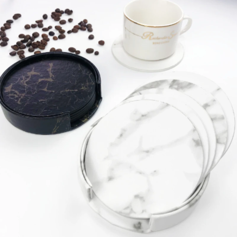 6pcsMarble Coaster Artificial  - Marble Coaster Set recension och pris