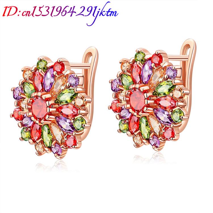 Natural Crystal Flower Earring - Gold Plated Jewelry recension och pris