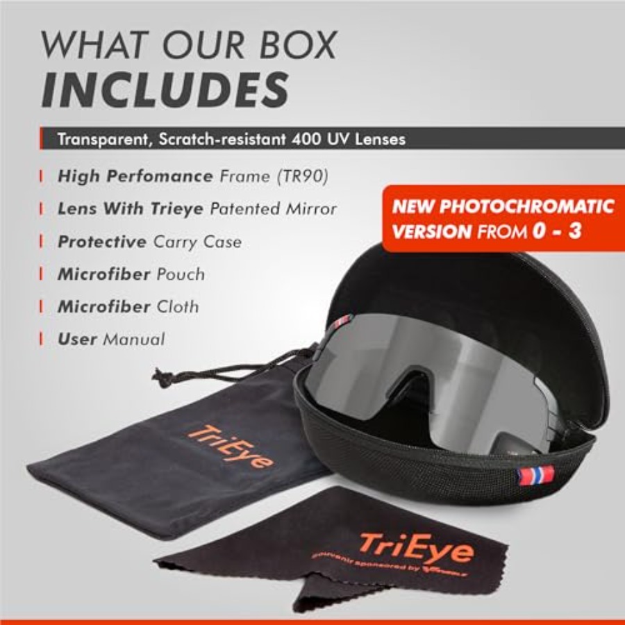 TriEye Cycling Glasses with Re - Sunglasses Uv400 recension och pris