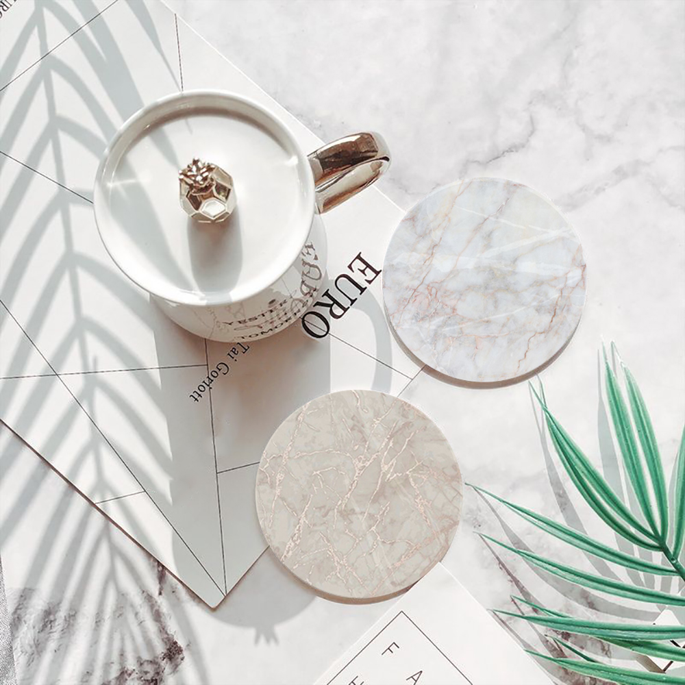 White Marble Coaster  Absorben - Marble Coaster Set recension och pris