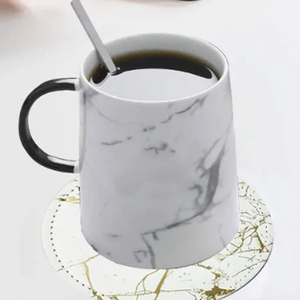 7Pcs Coaster Set PU Leather Co - Marble Coaster Set recension och pris
