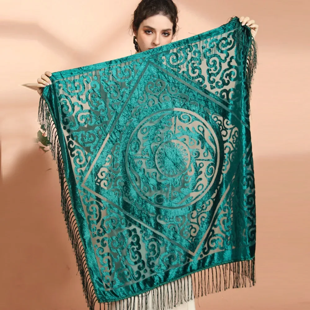 AW25 Velvet Jacquard Shawl wit - Cashmere Scarf recension och pris