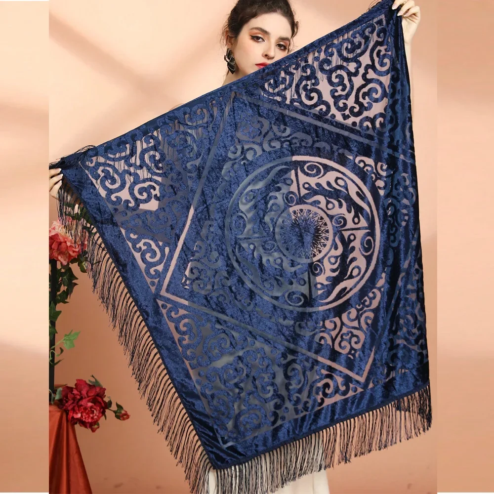 AW25 Velvet Jacquard Shawl wit - Cashmere Scarf recension och pris