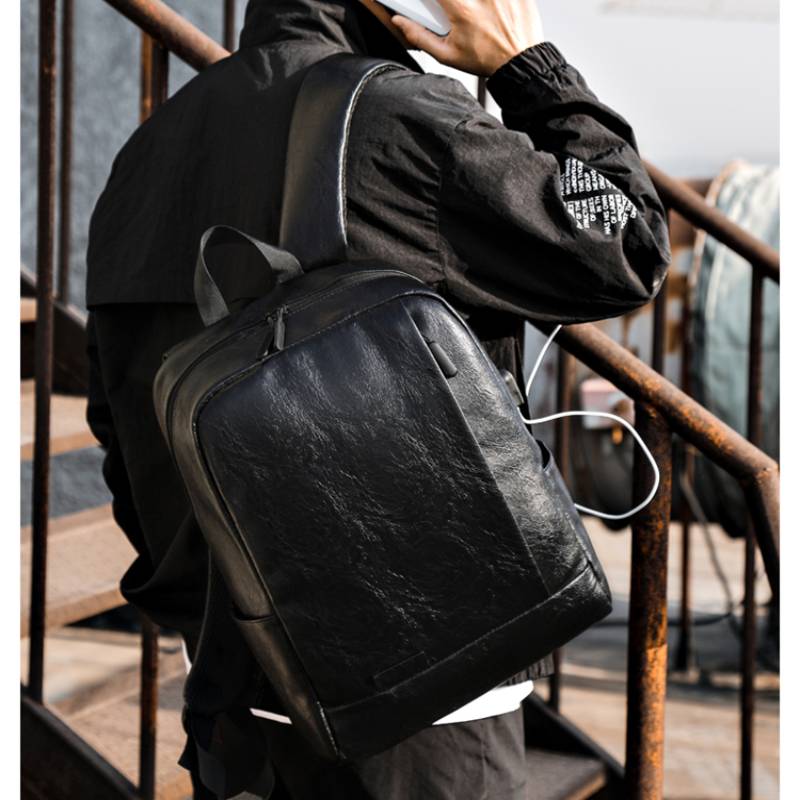 Men Fashionable Backpack PU Le - Leather Briefcase recension och pris
