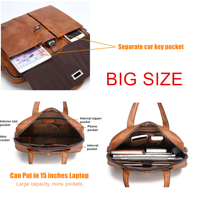 Jeep Buluo Men's Leather Brief - Leather Briefcase recension och pris