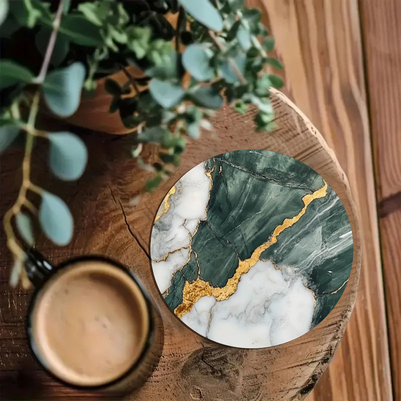 4 Pieces of Marble Pattern Pri - Marble Coaster Set recension och pris