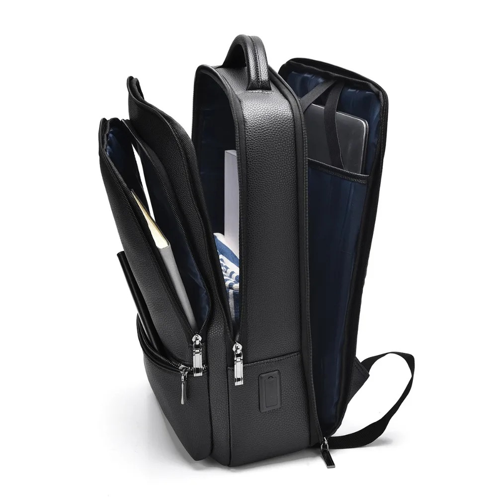 PU Leather Men's Backpack USB  - Leather Briefcase recension och pris