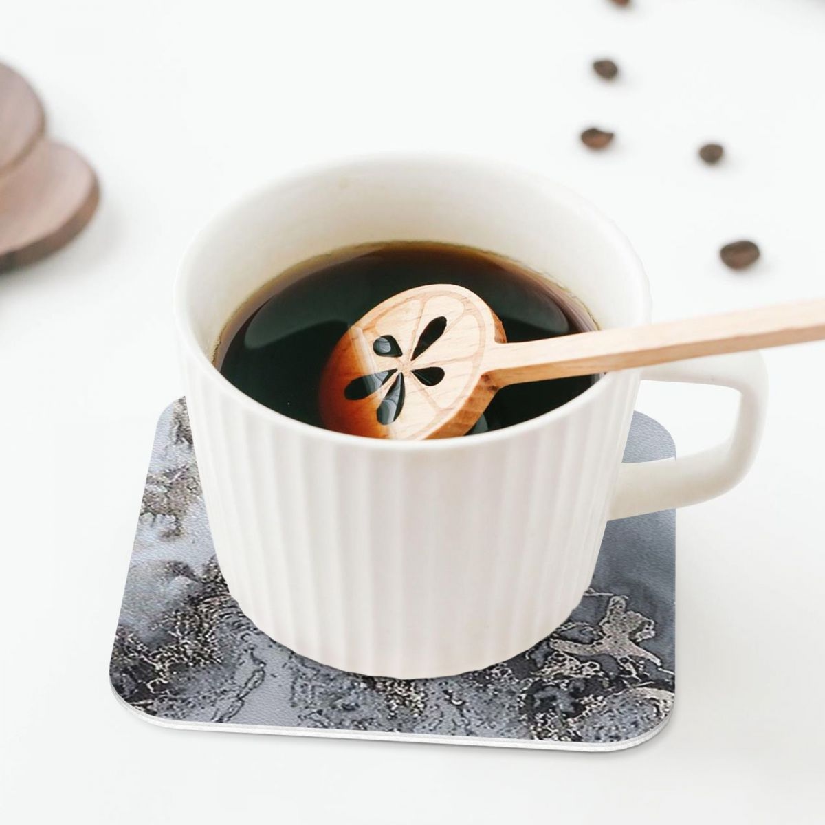 Grey And Silver Marbl Coasters - Marble Coaster Set recension och pris